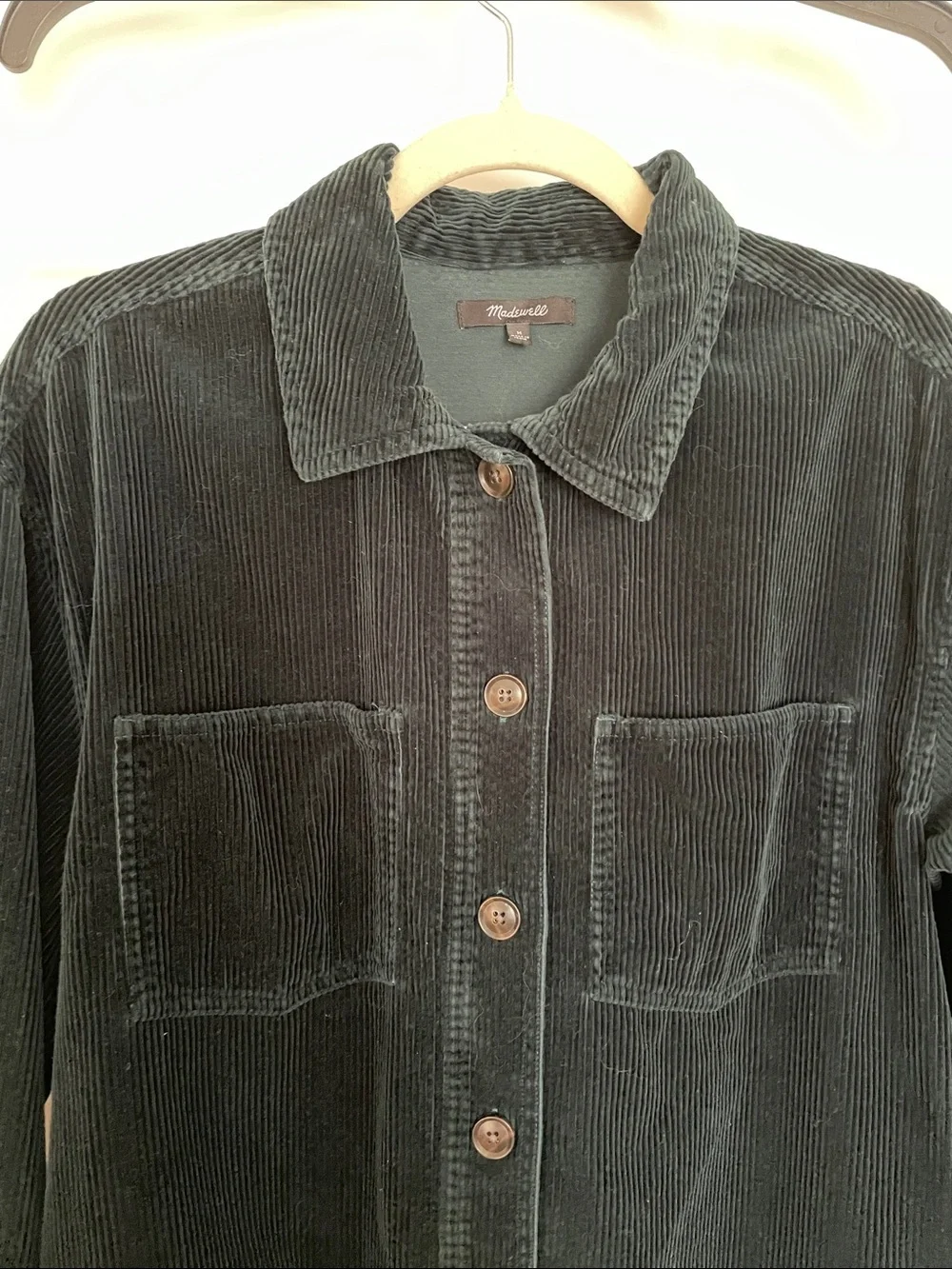 Madewell Kentwood Ancient Forest Corduroy Jacket Shirt Medium Button Up Pockets - Picture 4 of 15